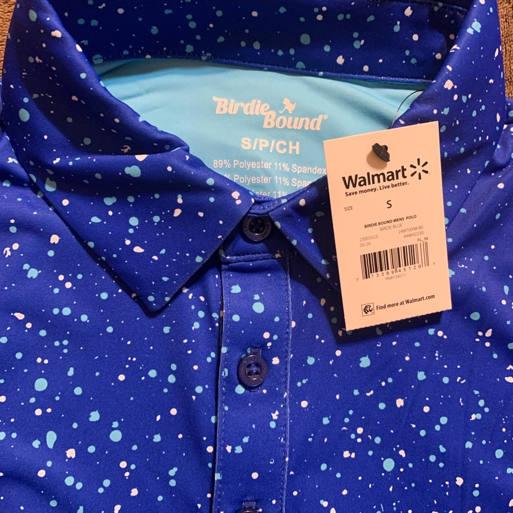 Men's Blue Birdie Bound Polo Shirt Brand New with tags